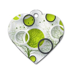 Circles Still Life Dog Tag Heart (one Side) by B30l