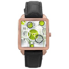 Circles Still Life Rose Gold Leather Watch 