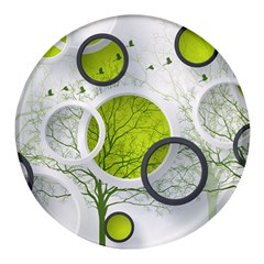 Circles Still Life Round Glass Fridge Magnet (4 Pack) by B30l