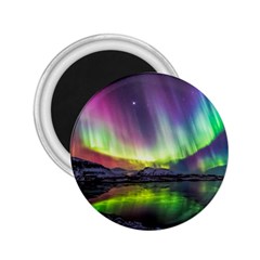 Aurora Borealis Polar Northern Lights Natural Phenomenon North Night Mountains 2 25  Magnets