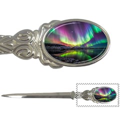 Aurora Borealis Polar Northern Lights Natural Phenomenon North Night Mountains Letter Opener by B30l