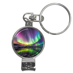 Aurora Borealis Polar Northern Lights Natural Phenomenon North Night Mountains Nail Clippers Key Chain by B30l