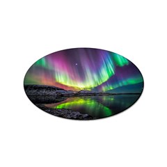 Aurora Borealis Polar Northern Lights Natural Phenomenon North Night Mountains Sticker Oval (10 Pack) by B30l