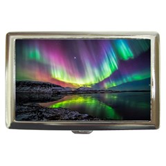 Aurora Borealis Polar Northern Lights Natural Phenomenon North Night Mountains Cigarette Money Case by B30l