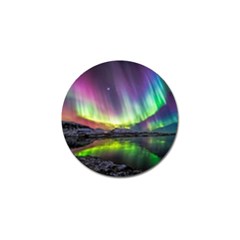 Aurora Borealis Polar Northern Lights Natural Phenomenon North Night Mountains Golf Ball Marker (4 Pack) by B30l