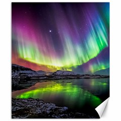 Aurora Borealis Polar Northern Lights Natural Phenomenon North Night Mountains Canvas 8  X 10  by B30l