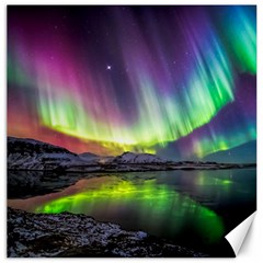 Aurora Borealis Polar Northern Lights Natural Phenomenon North Night Mountains Canvas 12  X 12  by B30l