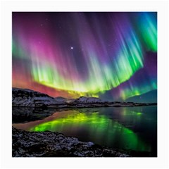 Aurora Borealis Polar Northern Lights Natural Phenomenon North Night Mountains Medium Glasses Cloth (2 Sides) by B30l