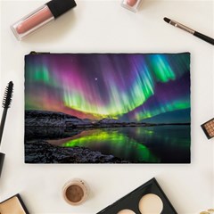 Aurora Borealis Polar Northern Lights Natural Phenomenon North Night Mountains Cosmetic Bag (large) by B30l