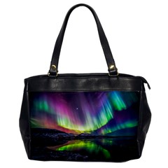 Aurora Borealis Polar Northern Lights Natural Phenomenon North Night Mountains Oversize Office Handbag by B30l