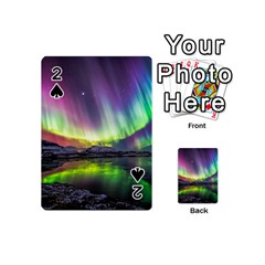 Aurora Borealis Polar Northern Lights Natural Phenomenon North Night Mountains Playing Cards 54 Designs (mini) by B30l