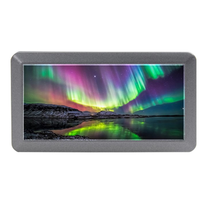 Aurora Borealis Polar Northern Lights Natural Phenomenon North Night Mountains Memory Card Reader (Mini)