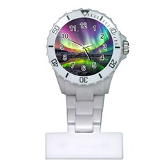 Aurora Borealis Polar Northern Lights Natural Phenomenon North Night Mountains Plastic Nurses Watch