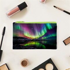 Aurora Borealis Polar Northern Lights Natural Phenomenon North Night Mountains Cosmetic Bag (xs) by B30l