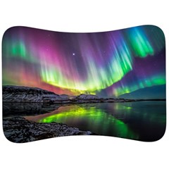 Aurora Borealis Polar Northern Lights Natural Phenomenon North Night Mountains Velour Seat Head Rest Cushion