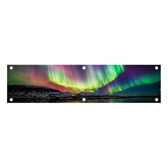 Aurora Borealis Polar Northern Lights Natural Phenomenon North Night Mountains Banner And Sign 4  X 1 