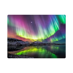 Aurora Borealis Polar Northern Lights Natural Phenomenon North Night Mountains Premium Plush Fleece Blanket (mini) by B30l