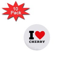 I Love Cherry 1  Mini Buttons (10 Pack) 