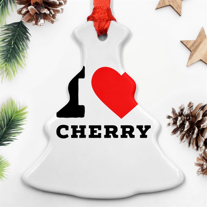 I love cherry Christmas Tree Ornament (Two Sides)