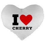 I love cherry Large 19  Premium Heart Shape Cushions Back