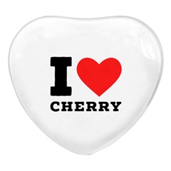 I Love Cherry Heart Glass Fridge Magnet (4 Pack)