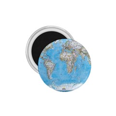 Blue White And Green World Map National Geographic 1 75  Magnets by B30l