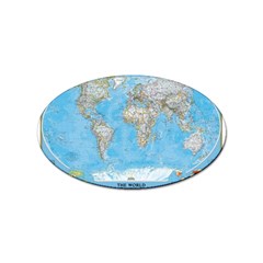 Blue White And Green World Map National Geographic Sticker Oval (10 Pack) by B30l