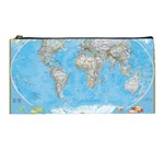 Blue White And Green World Map National Geographic Pencil Case Front