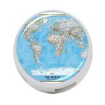 Blue White And Green World Map National Geographic 4-Port USB Hub (Two Sides) Back