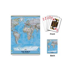 Blue White And Green World Map National Geographic Playing Cards Single Design (mini) by B30l