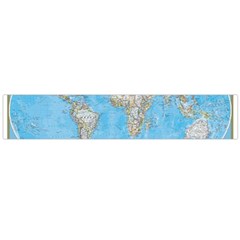 Blue White And Green World Map National Geographic Large Premium Plush Fleece Scarf  by B30l