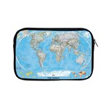 Blue White And Green World Map National Geographic Apple MacBook Pro 13  Zipper Case Front