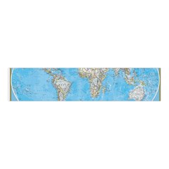 Blue White And Green World Map National Geographic Velvet Scrunchie by B30l