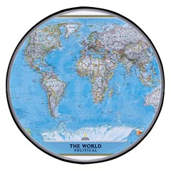 Blue White And Green World Map National Geographic Wireless Fast Charger(black) by B30l