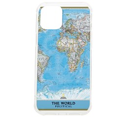 Blue White And Green World Map National Geographic Iphone 12 Pro Max Tpu Uv Print Case by B30l