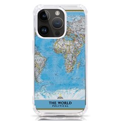 Blue White And Green World Map National Geographic Iphone 14 Pro Tpu Uv Print Case