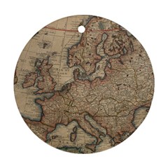 Old Vintage Classic Map Of Europe Ornament (round)