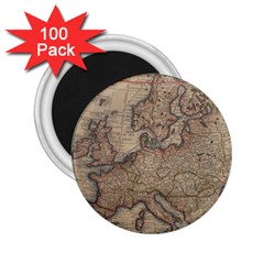 Old Vintage Classic Map Of Europe 2 25  Magnets (100 Pack)  by B30l