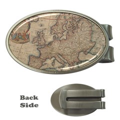 Old Vintage Classic Map Of Europe Money Clips (oval)  by B30l