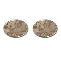 Old Vintage Classic Map Of Europe Cufflinks (oval) by B30l