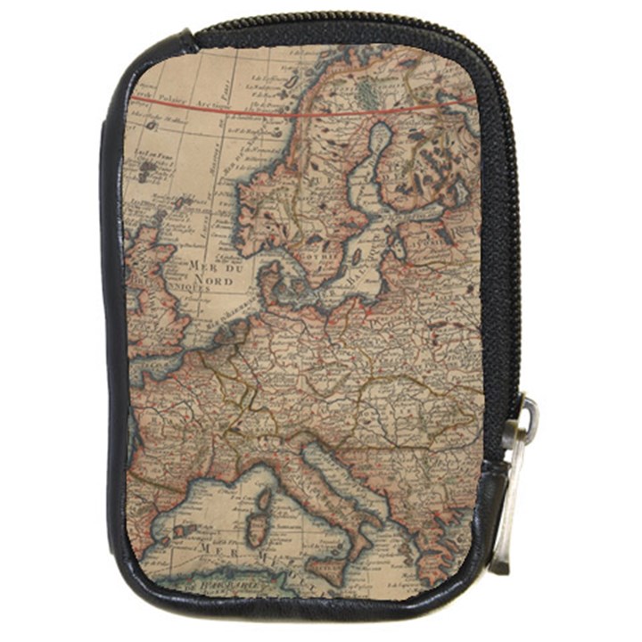 Old Vintage Classic Map Of Europe Compact Camera Leather Case