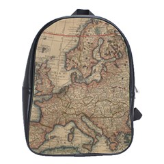 Old Vintage Classic Map Of Europe School Bag (large) by B30l