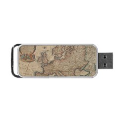 Old Vintage Classic Map Of Europe Portable Usb Flash (two Sides) by B30l