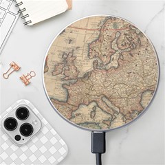 Old Vintage Classic Map Of Europe Wireless Fast Charger(white) by B30l