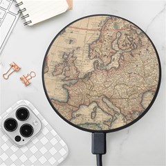 Old Vintage Classic Map Of Europe Wireless Fast Charger(black) by B30l