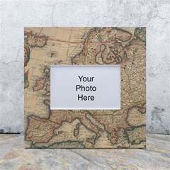 Old Vintage Classic Map Of Europe White Box Photo Frame 4  X 6  by B30l