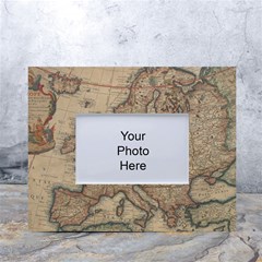 Old Vintage Classic Map Of Europe White Tabletop Photo Frame 4 x6  by B30l