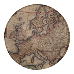 Old Vintage Classic Map Of Europe Round Glass Fridge Magnet (4 Pack) by B30l