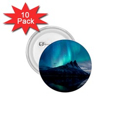 Aurora Borealis Mountain Reflection 1 75  Buttons (10 Pack) by B30l