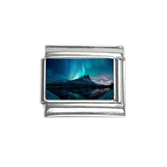 Aurora Borealis Mountain Reflection Italian Charm (9mm) by B30l